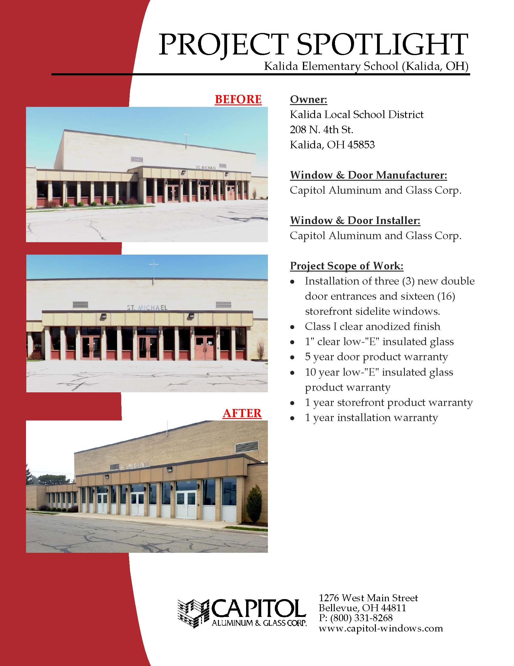 Project Spotlight Kalida Elementary School Capitol Windows and